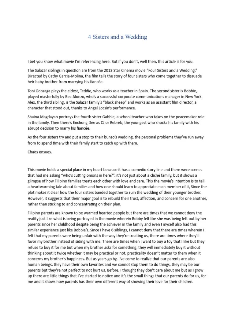 4 Sisters And A Wedding | PDF | Malnutrition | Micronutrient