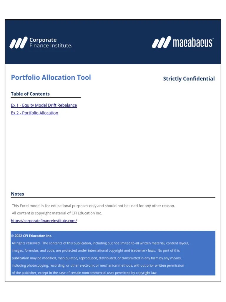 Portfolio Allocation Tool - Complete | Download Free PDF | Exchange ...