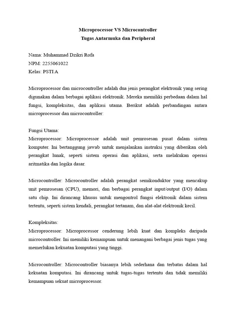 Microprocessor VS Microcontroller | PDF