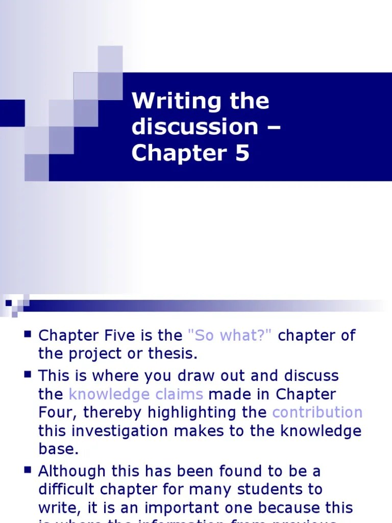 Writing The Discussion Chapter - Chapter 5 | Download Free PDF | Theory ...