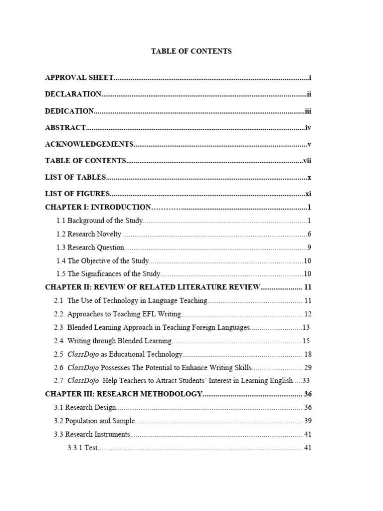 Table Of Contents Thesis | PDF | Educational Technology | Intelligence