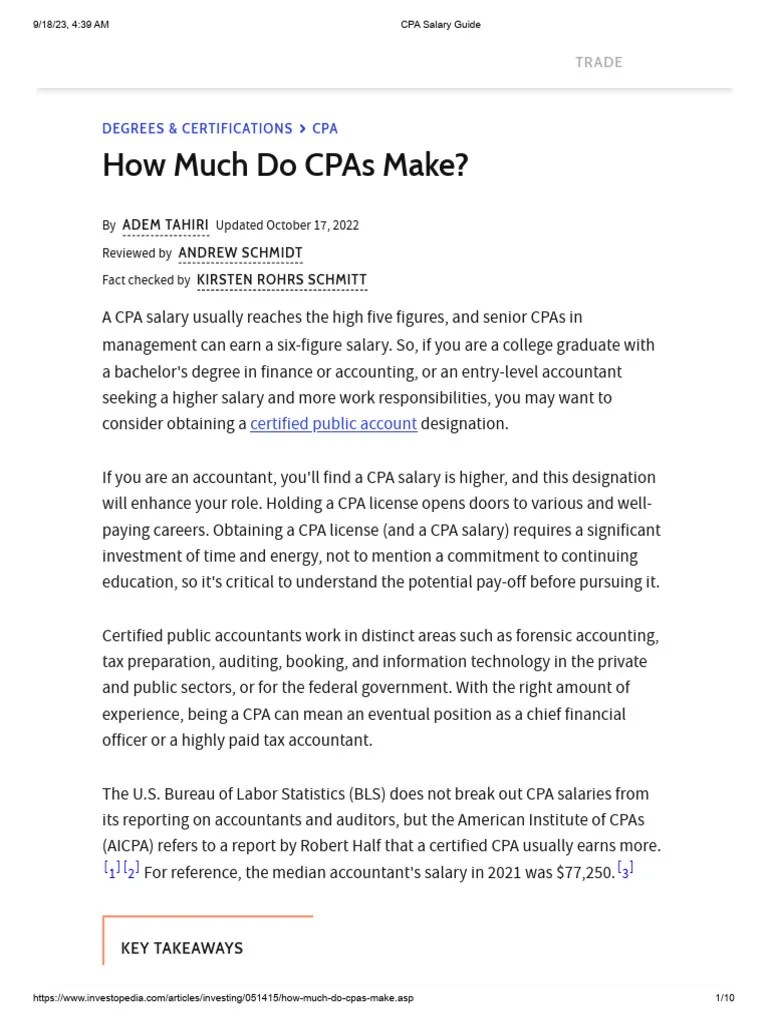 CPA Salary Guide | PDF | Certified Public Accountant | Accountant