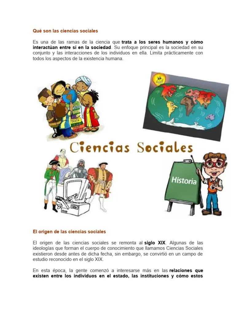 Qué Son Las Ciencias Sociales, Clase | PDF | Ciencias Sociales | Science