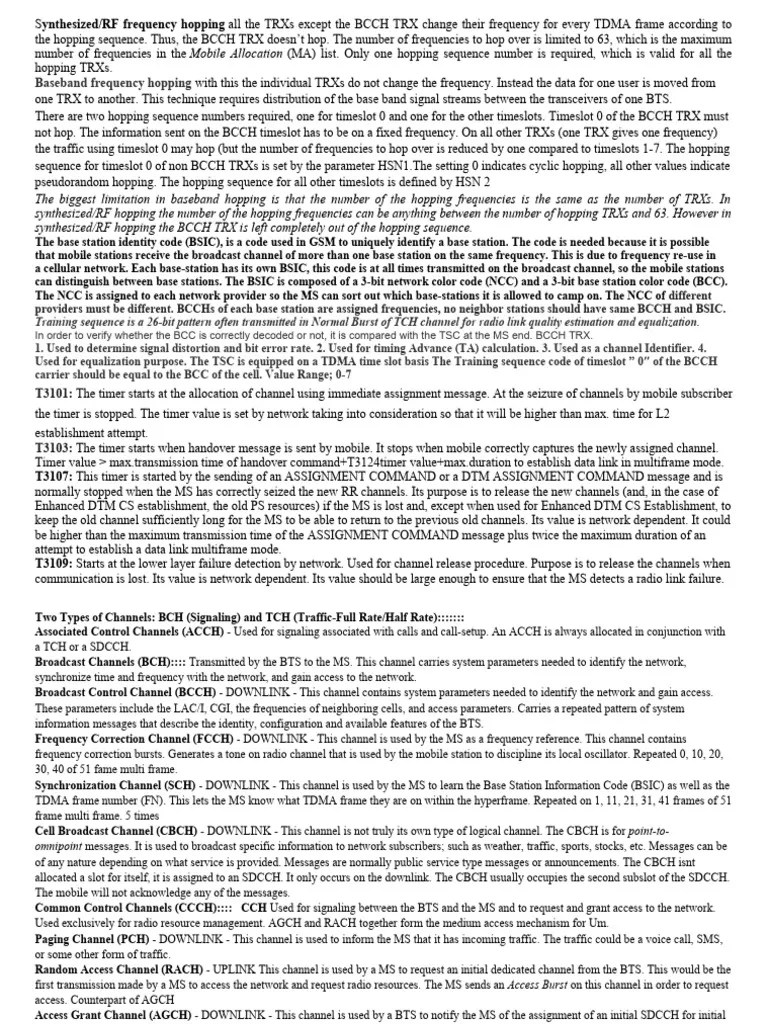 GSM Channels | PDF | Telecommunications Engineering | Computing