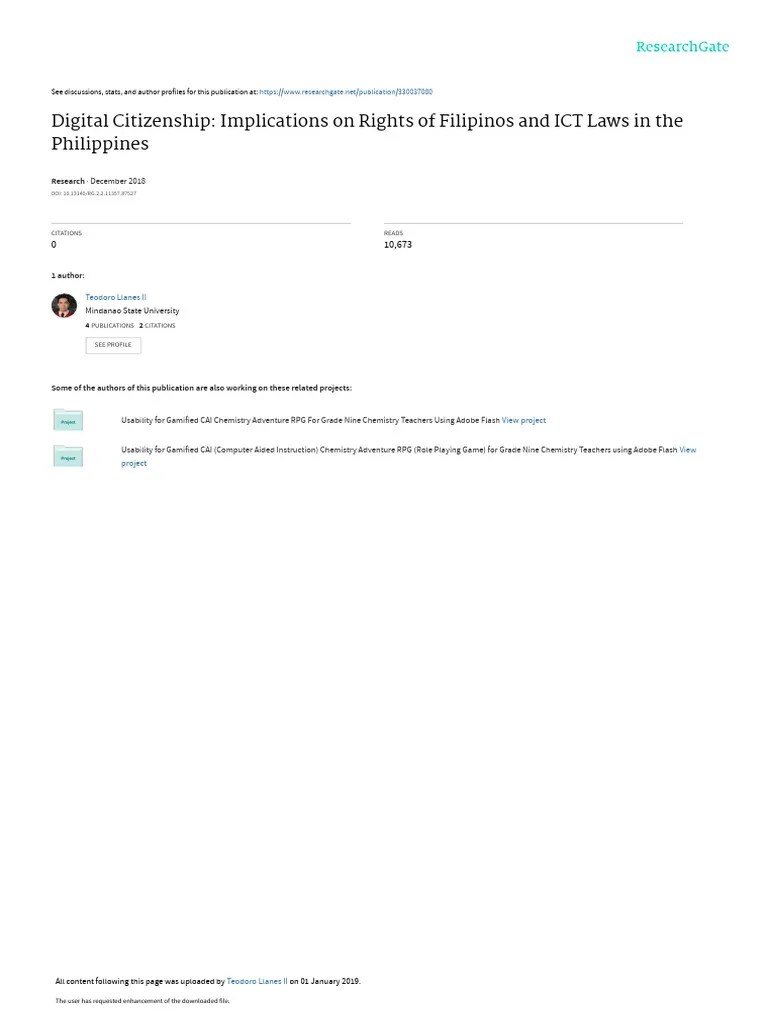 Digital Citizenship: Implications On Rights Of Filipinos And ICT Laws ...