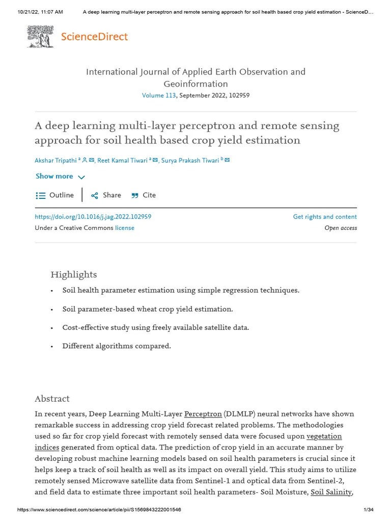 A Deep Learning Multi-Layer Perceptron And Remote Sensing Approach For ...