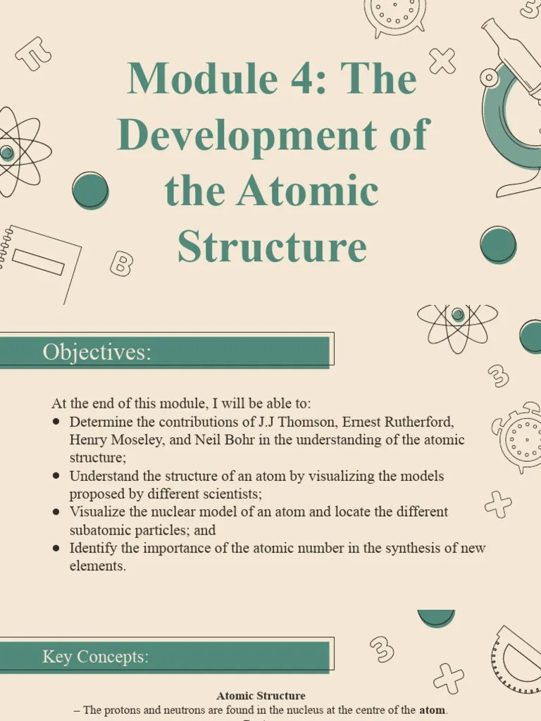 The Development Of The Atomic Structure. | PDF | Atoms | Atomic Nucleus