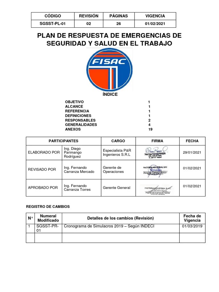 Tarea Angelica Mercado Barrantes SGSST-PC-01 Plan De Contingencia Para ...
