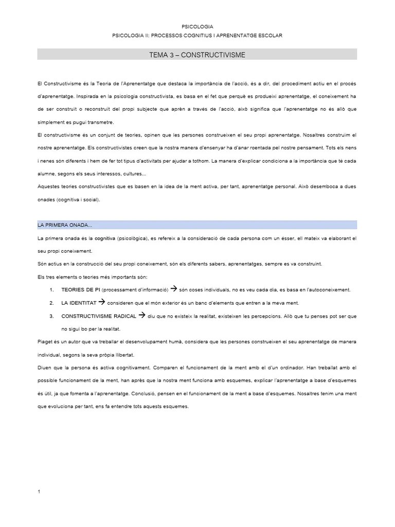 Psicologia - Tema 3 | PDF