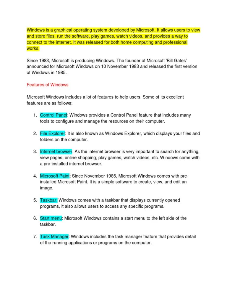 Windows Operating System | PDF