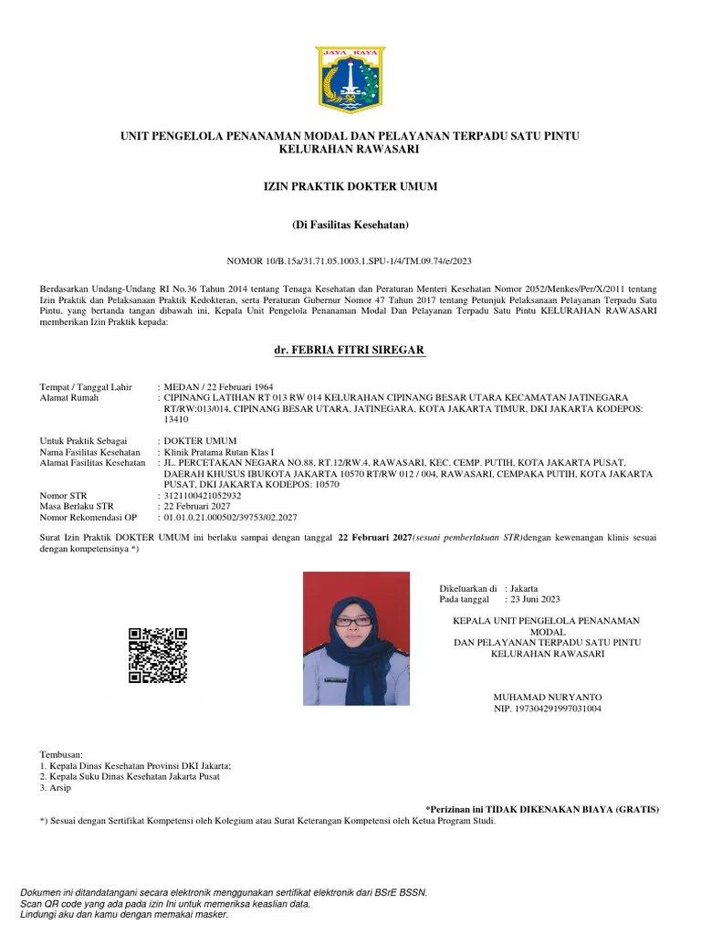 Surat Izin Praktik Dokter 2027 | PDF
