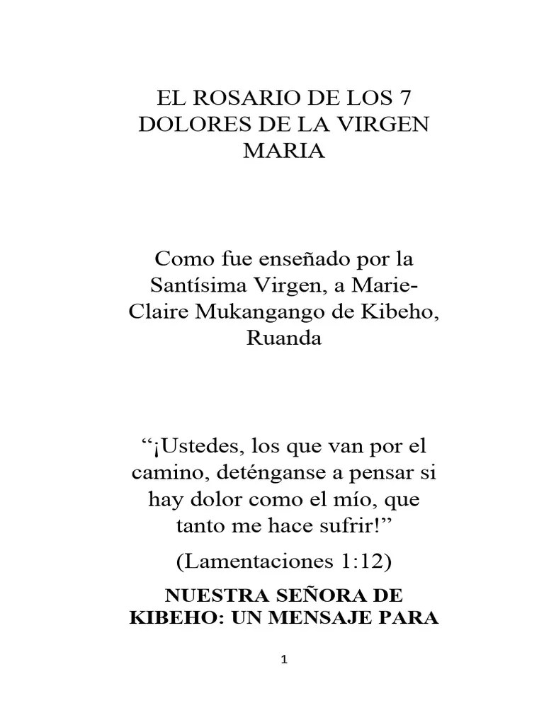 El Rosario De Los 7 Dolores De La Virgen Maria | Descargar Gratis PDF ...