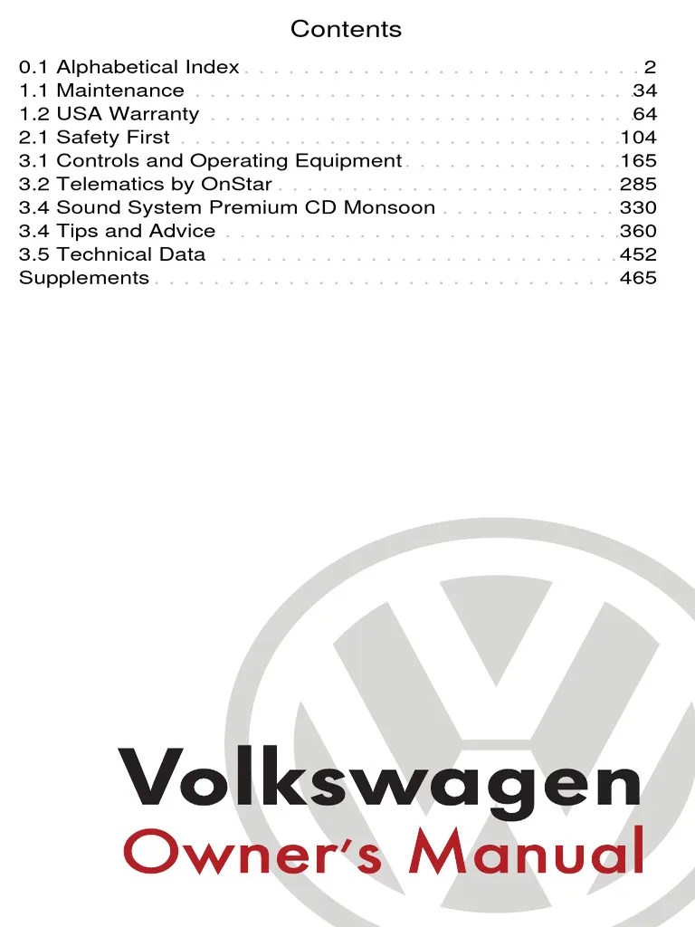 2004 VW Passat Owners Manual | PDF | Seat Belt | Anti Lock Braking System