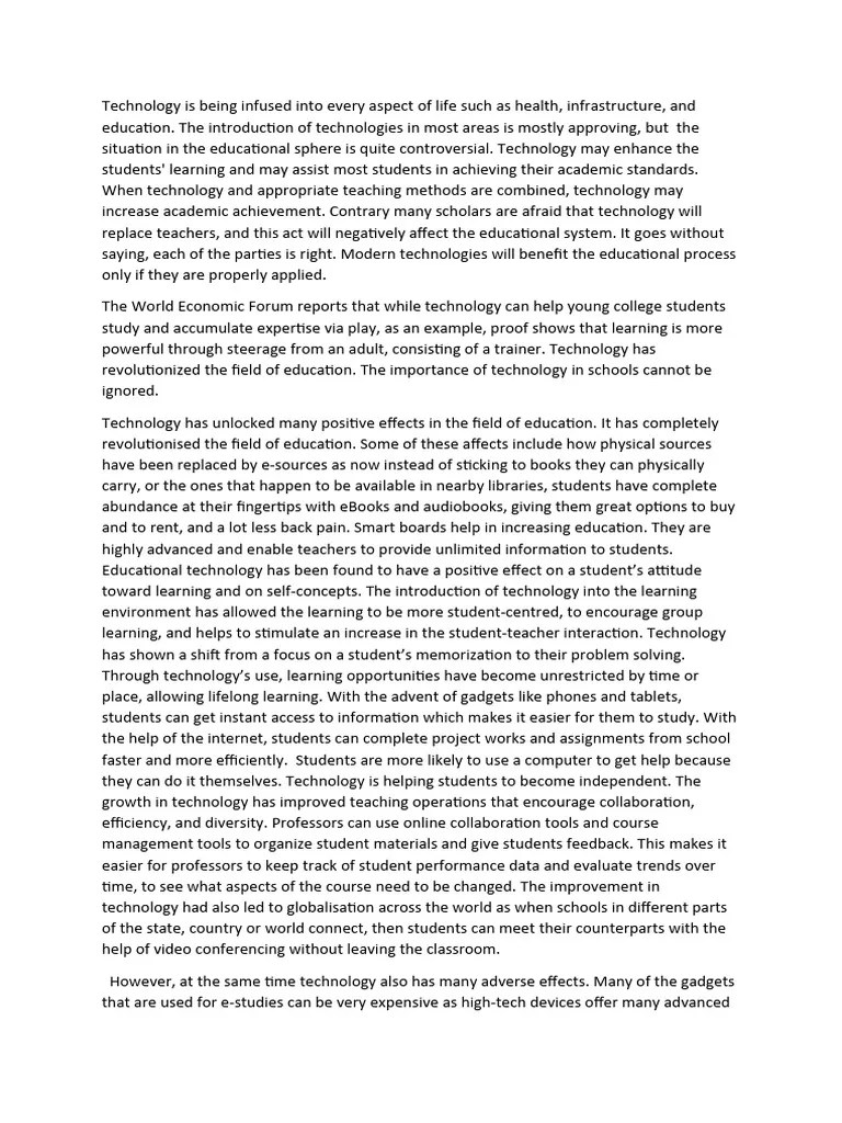 Effect Of Technology On Education | PDF | Computing | Human Communication