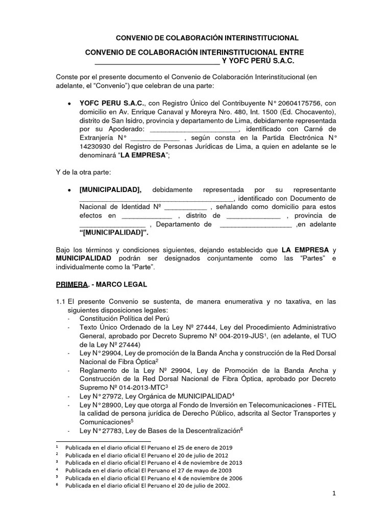 Anexo 2 Modelo De Convenio De Colaboración Interinstitucional | PDF | Arbitraje | Corrupción ...