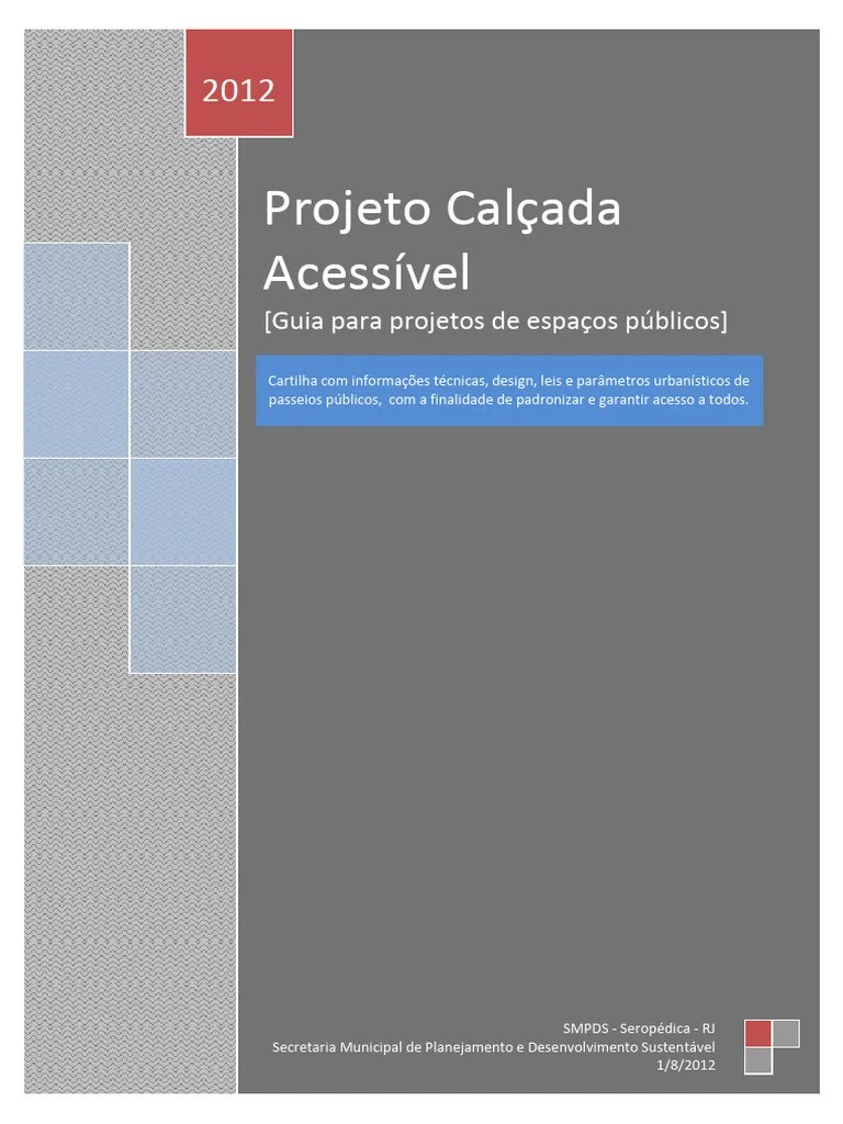 Projeto Calcada Acessivel Guia Para Proj PDF | PDF | Calçada | Acessibilidade