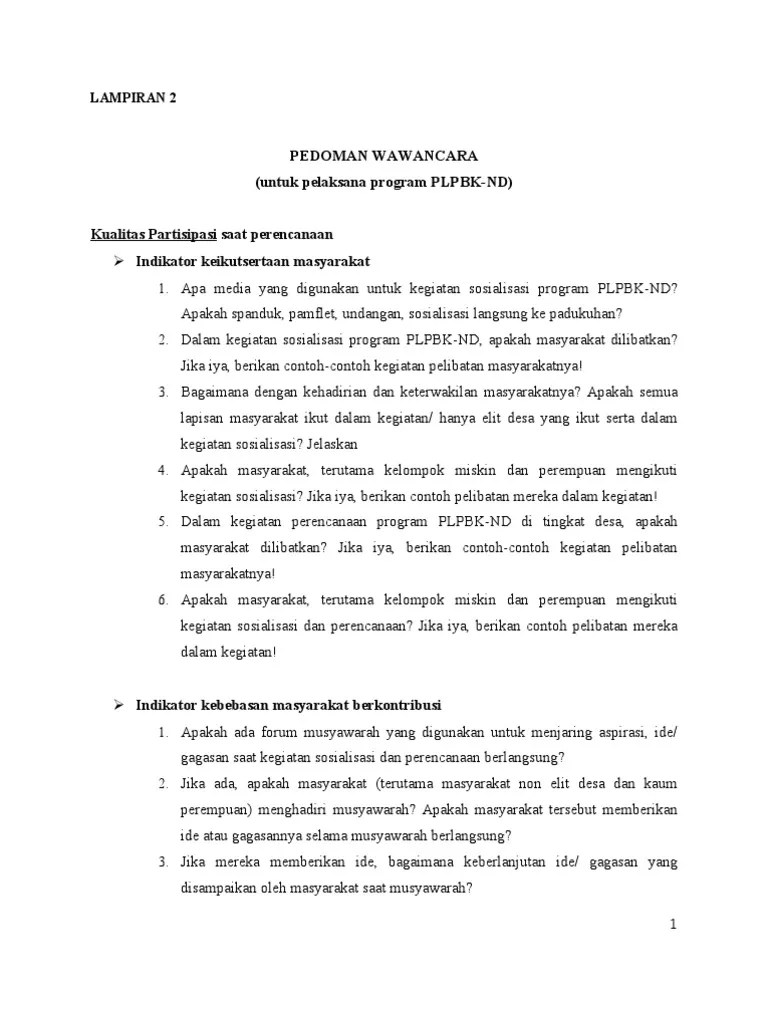 Contoh Lampiran Wawancara Skripsi Kualitatif Contoh Soal Dan Cute766