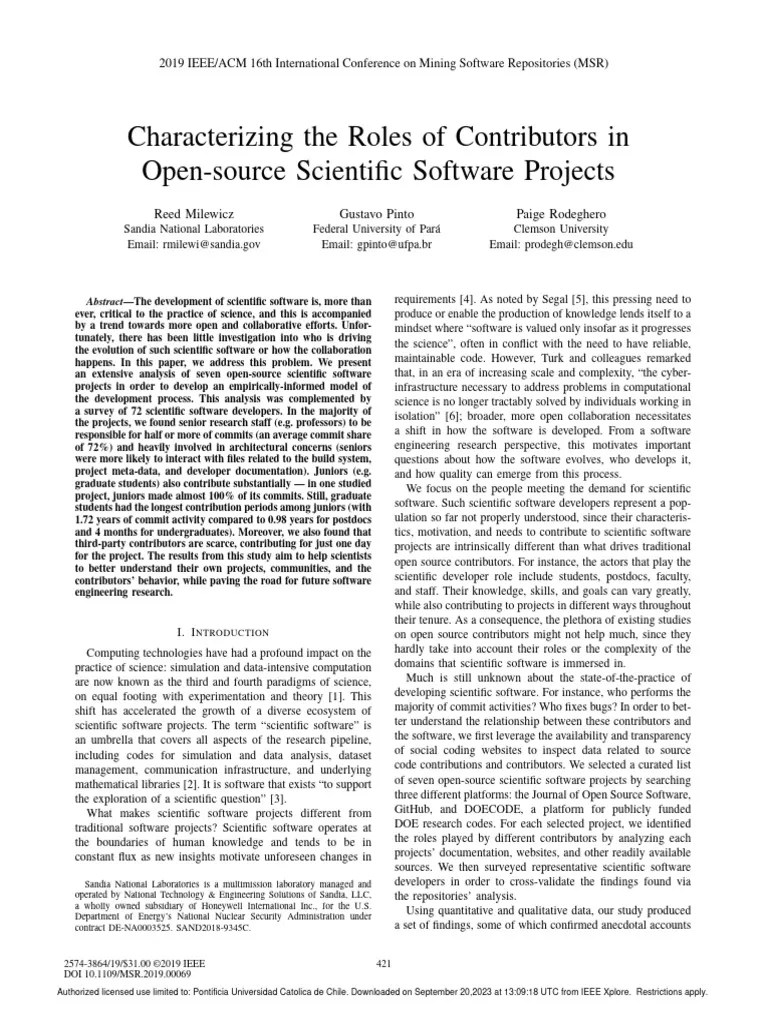 Characterizing The Roles Of Contributors In Open-Source Scientific ...