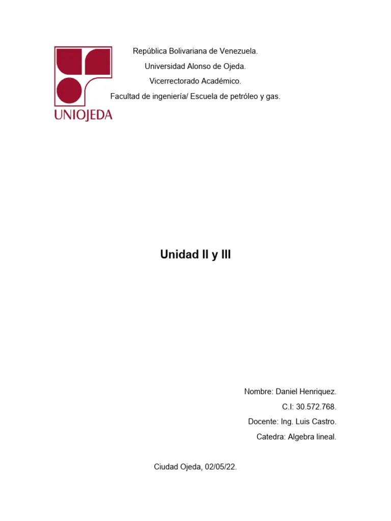 Algebra Lineal Unidad II Y III | PDF | Matriz (Matemáticas) | Determinante