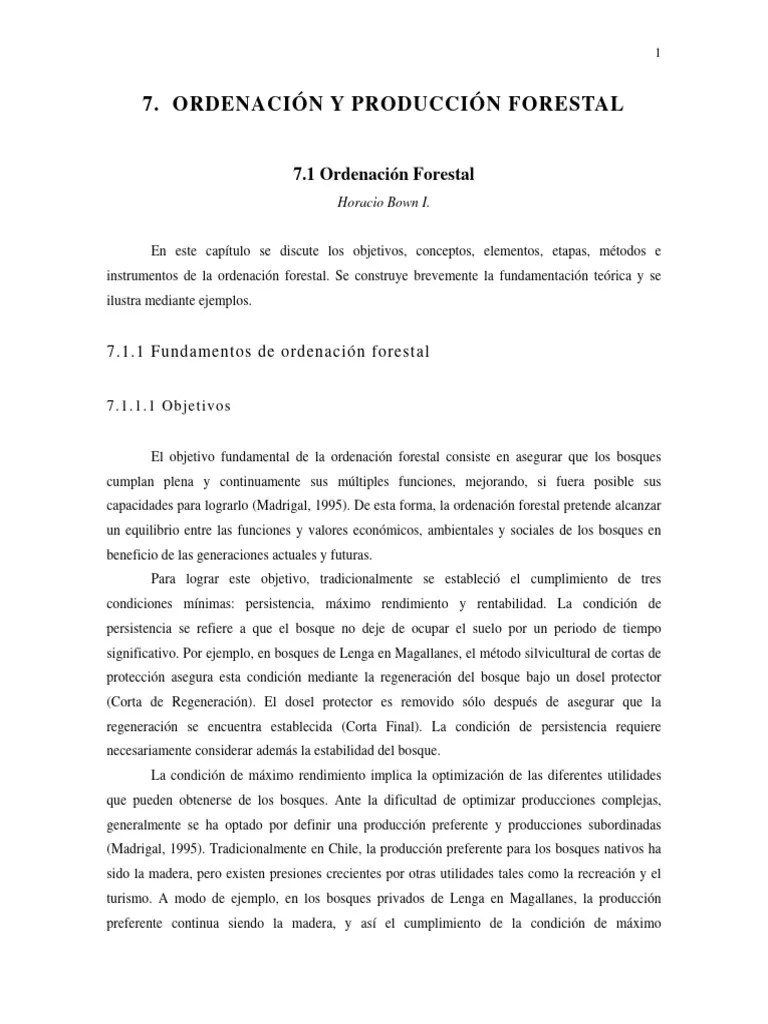 Capitulo Ordenacion Forestal Horacio Bown 2007 | PDF | Los Bosques | Infraestructura