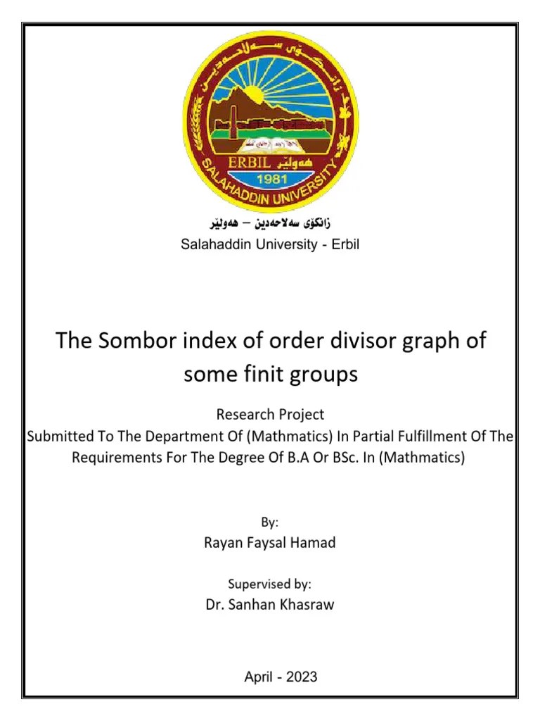 The Sombor Index Of Order Divisor Graph Of Some Finite Group - Rayan ...