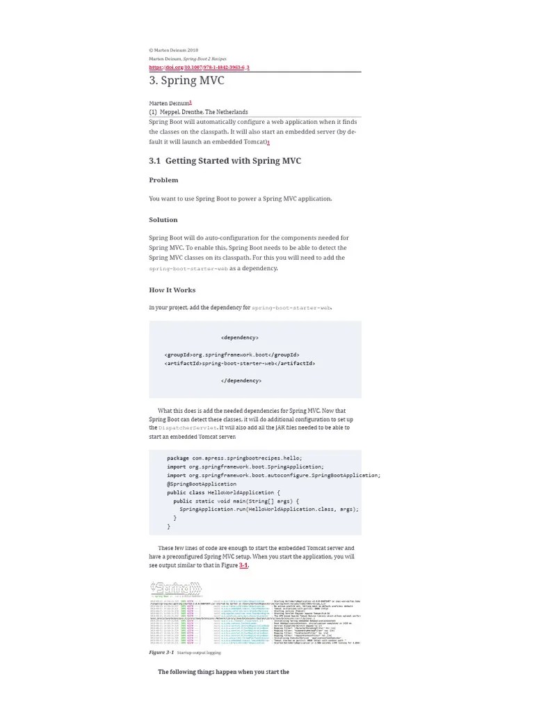Spring MVC Spring Boot 2 Recipes A Problem-Solution Approach | PDF
