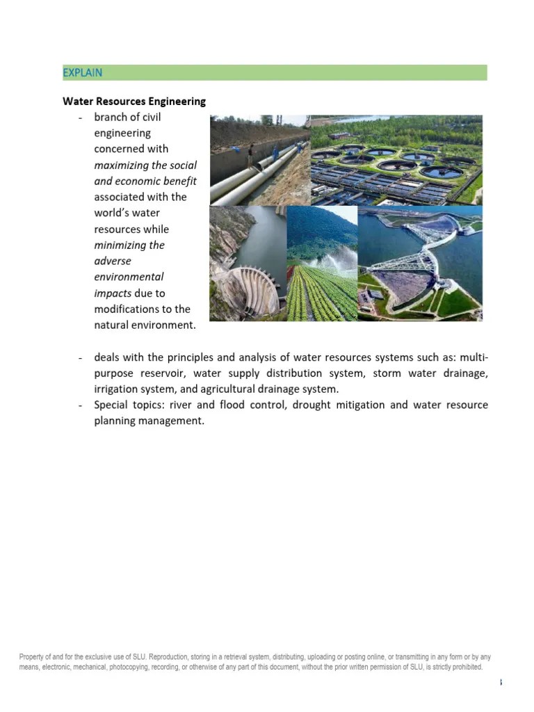 Explain Module 8 Water Resources Engineering Concepts And Structures | PDF