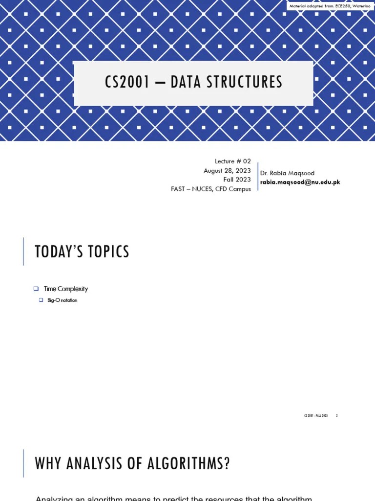 Lecture 02 - Time Complexity | PDF | Time Complexity | Computational ...