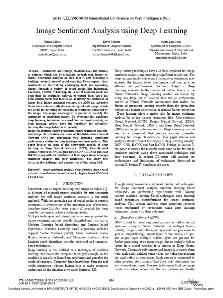 Image Sentiment Analysis Using Deep Learning | PDF | Deep Learning ...