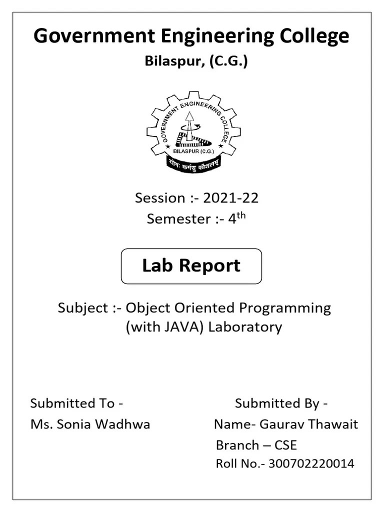 Java Lab Record GT | Download Free PDF | Java (Programming Language ...