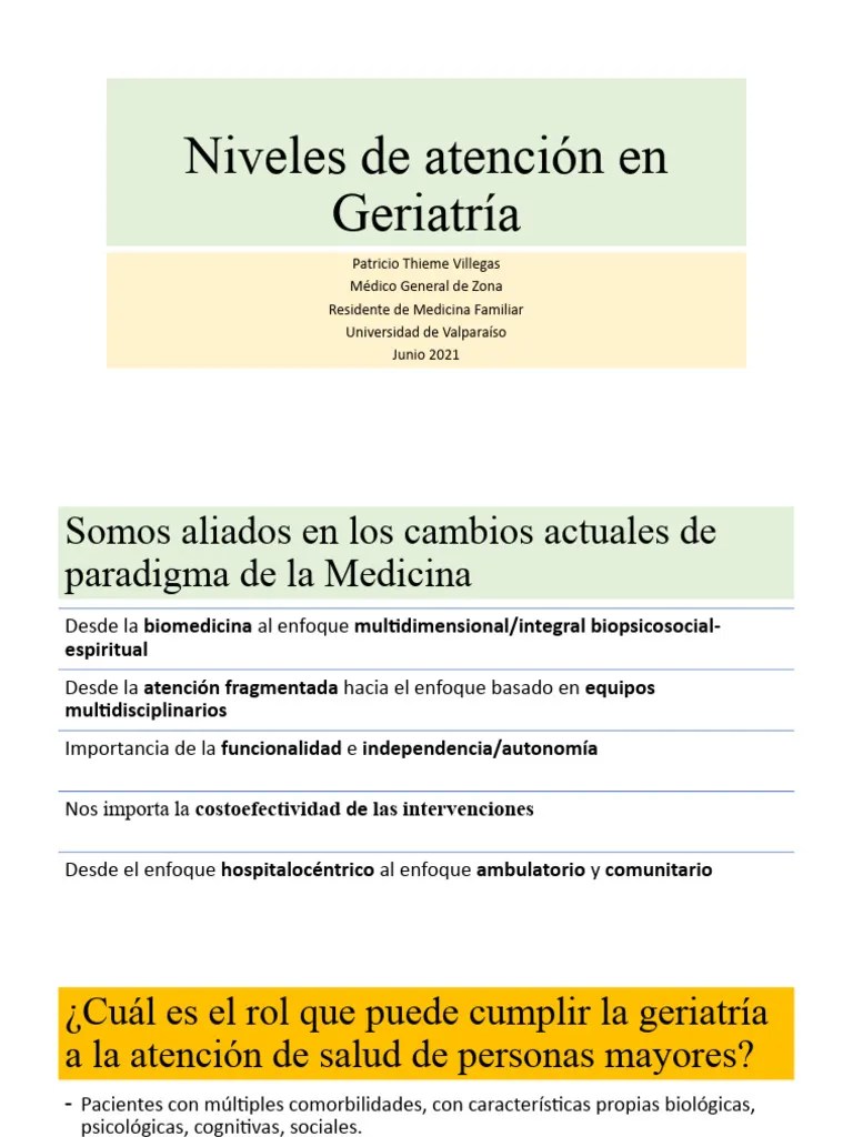 Niveles De Atención En Geriatría | PDF | Hospital | Geriatría