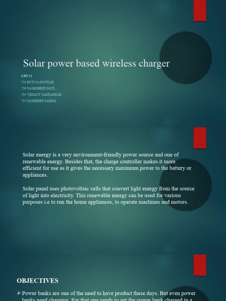 Solar Power Bank With Wireless Charger | PDF | Battery Charger | Solar Power