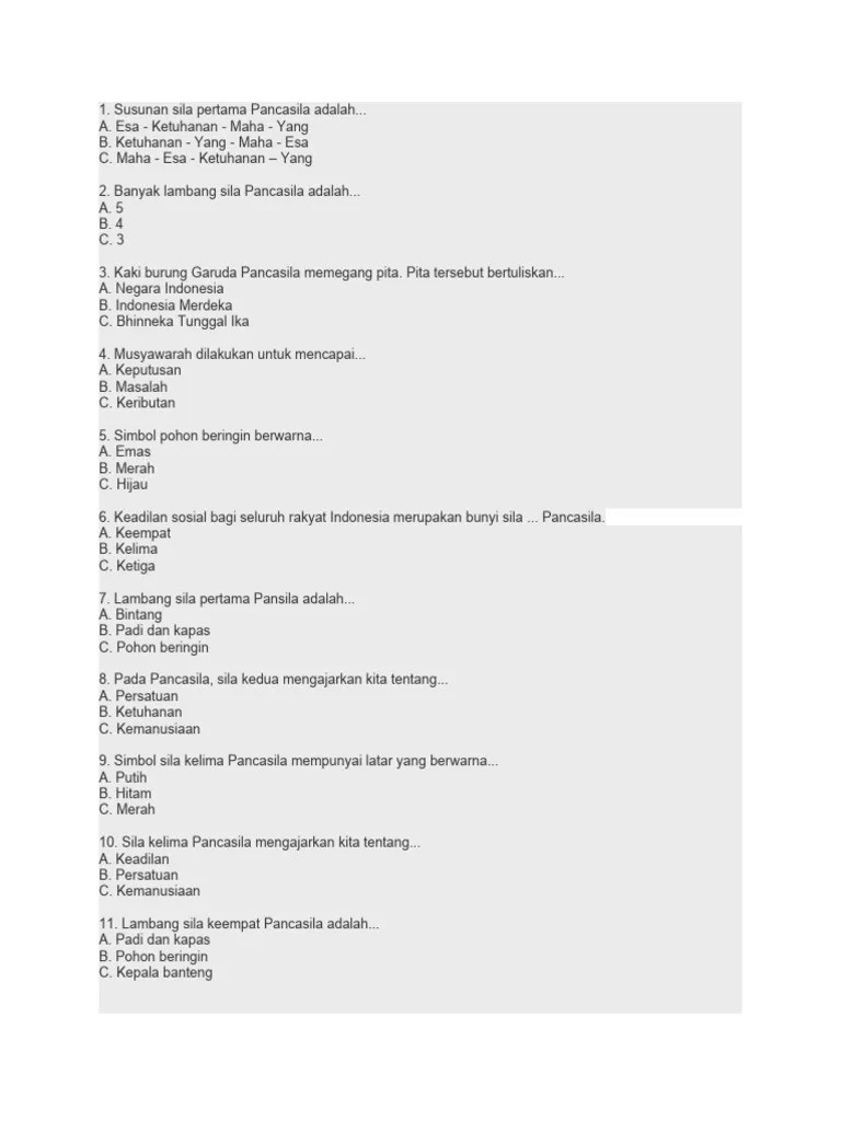 Soal Pancasila | PDF
