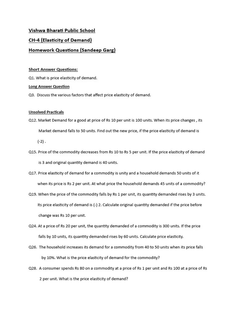Ch-4 Elasticity Of Demand | PDF | Social Science