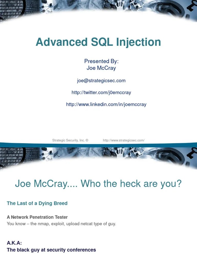 Advance SQL Injection | PDF | Business