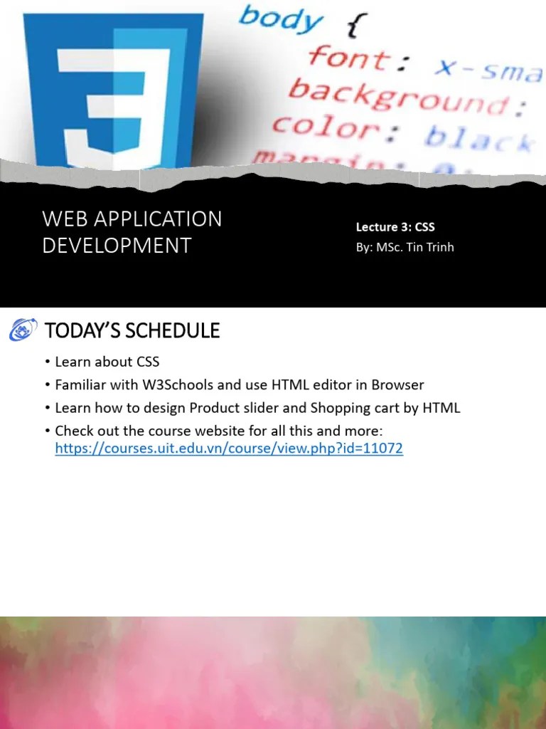 Lecture 3 - CSS | PDF | Html | Computer File Formats