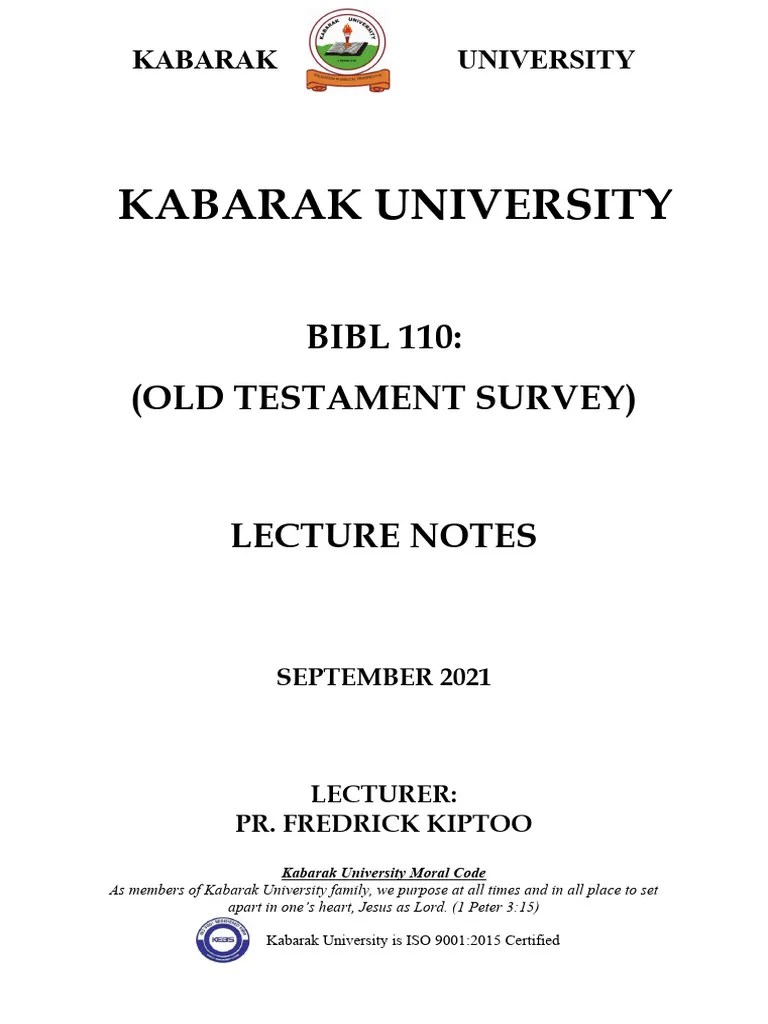 Bible 110 Old Testament Survey | PDF
