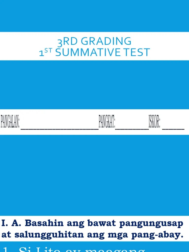 3RD Grading Summative Test | PDF