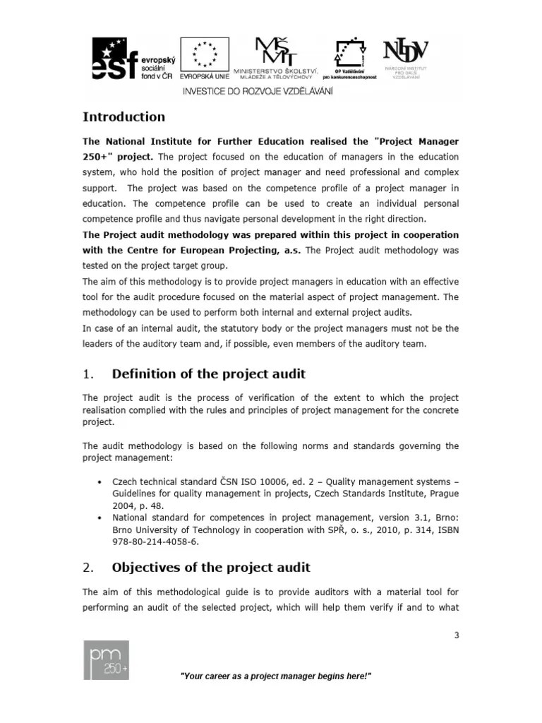 Project Audit Methodology | PDF | Audit | Project Management