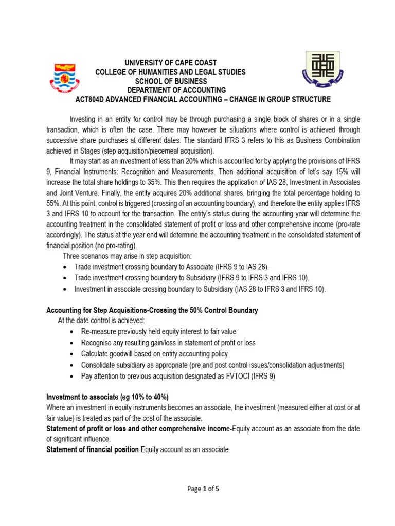 Change In Structure-Notes And Questions | PDF | International Financial ...