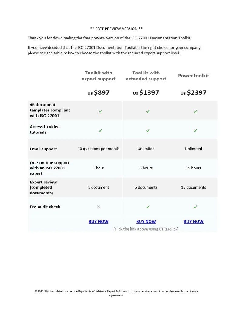 01 Procedure For Document And Record Control 27001 Preview EN | PDF ...