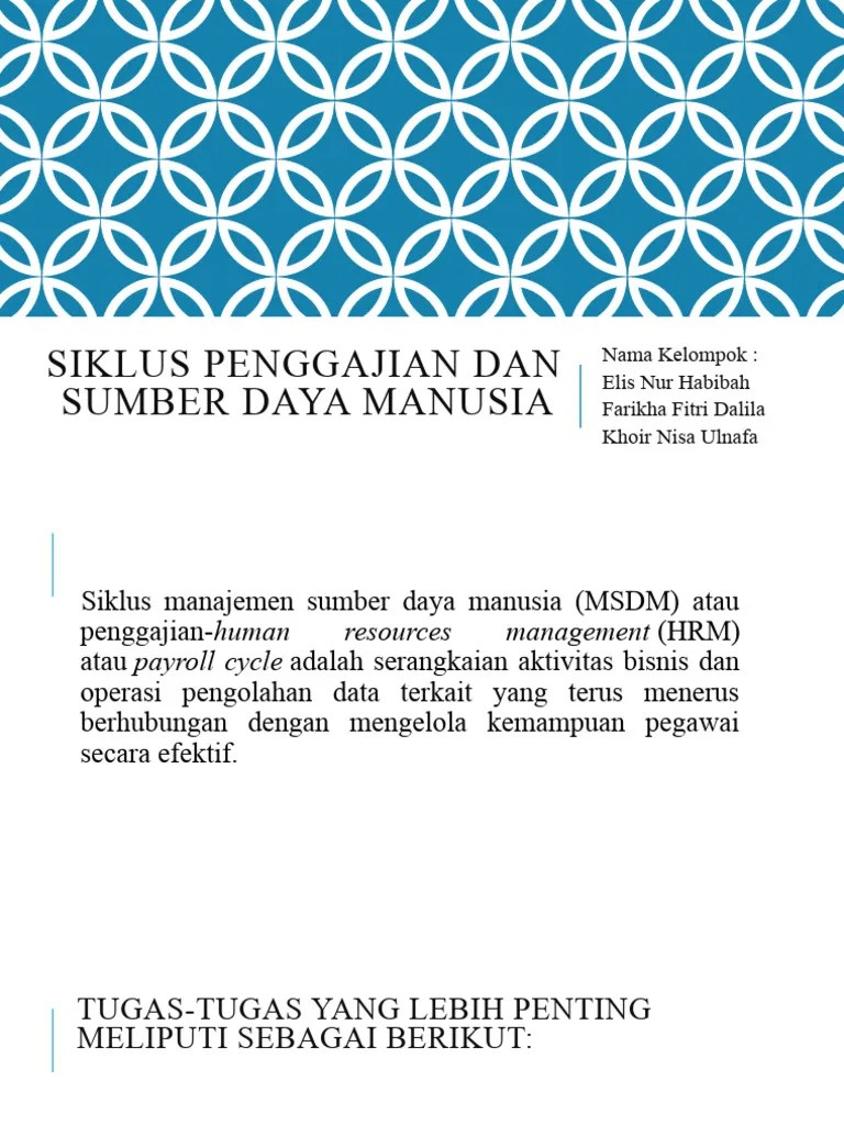 Pertemuan Ke 11 - Siklus Penggajian Dan SDM | PDF