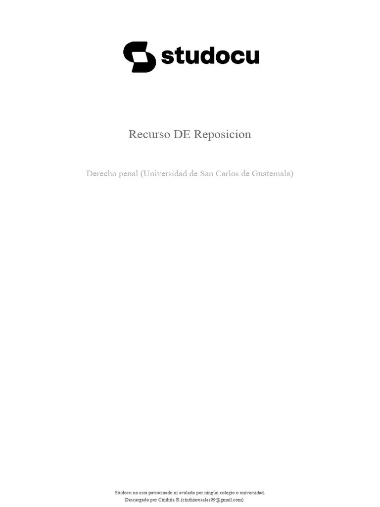 Recurso De Reposicion | PDF | Fiscal | Ley Procesal
