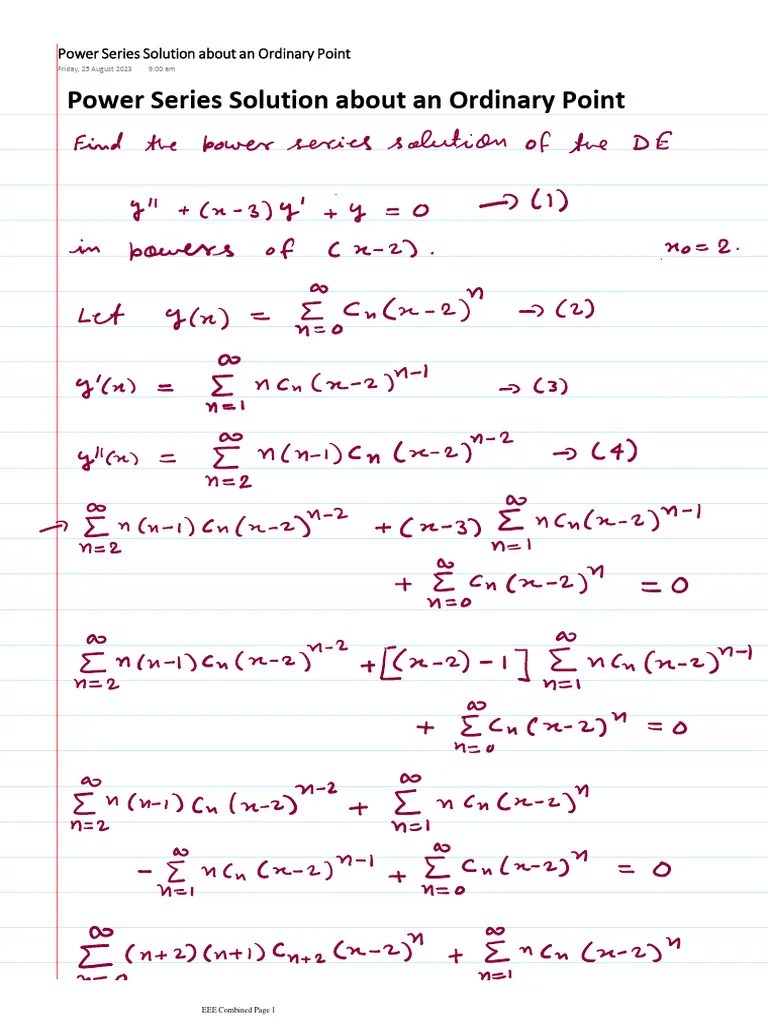 L-6 Power Series Solution About An Ordinary Point | PDF