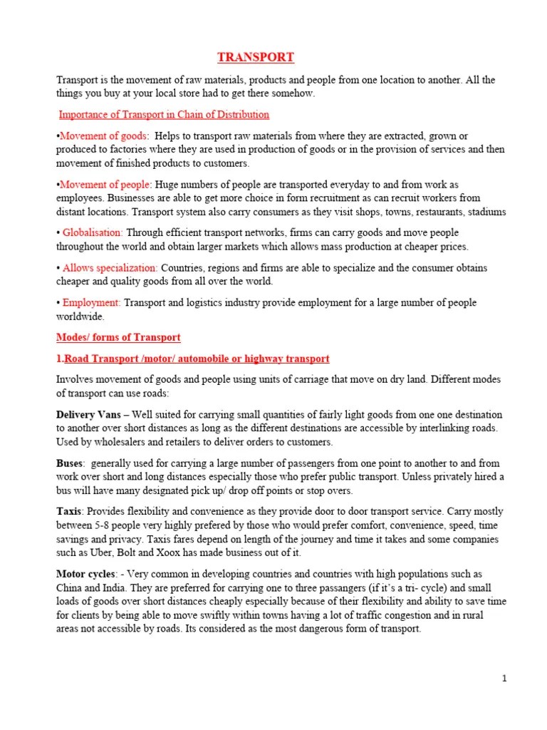 TRANSPORT Edited Aug 2021 | PDF | Transport | Containerization