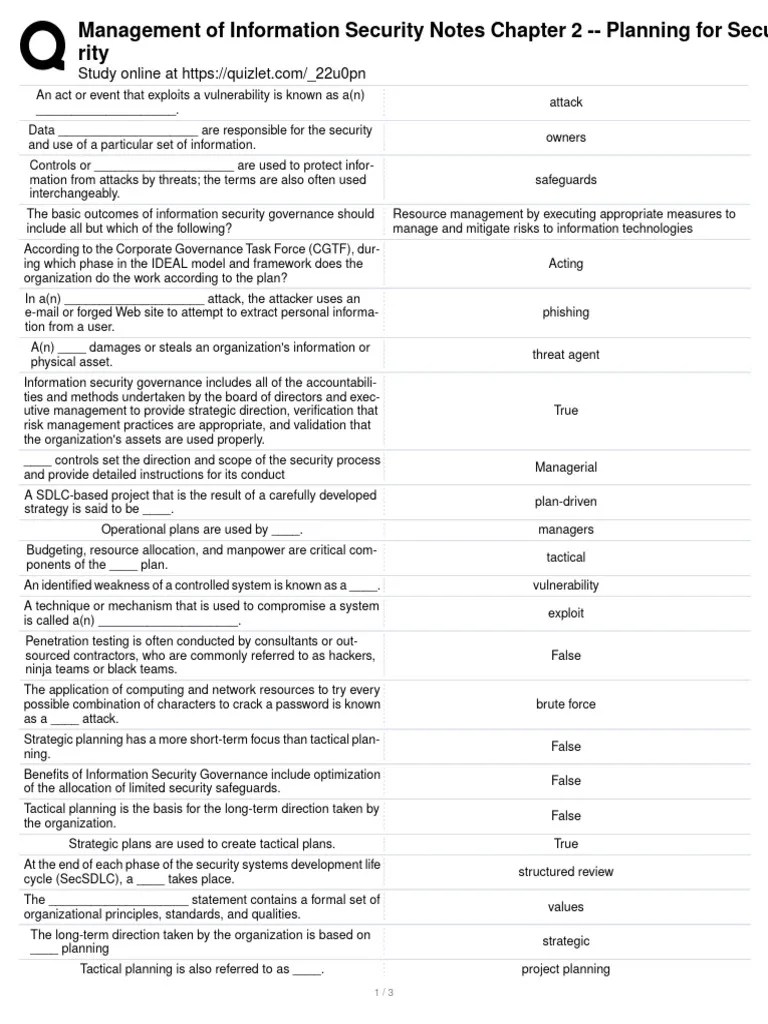 Information Security Notes Chapter 2 | PDF | Information Security ...