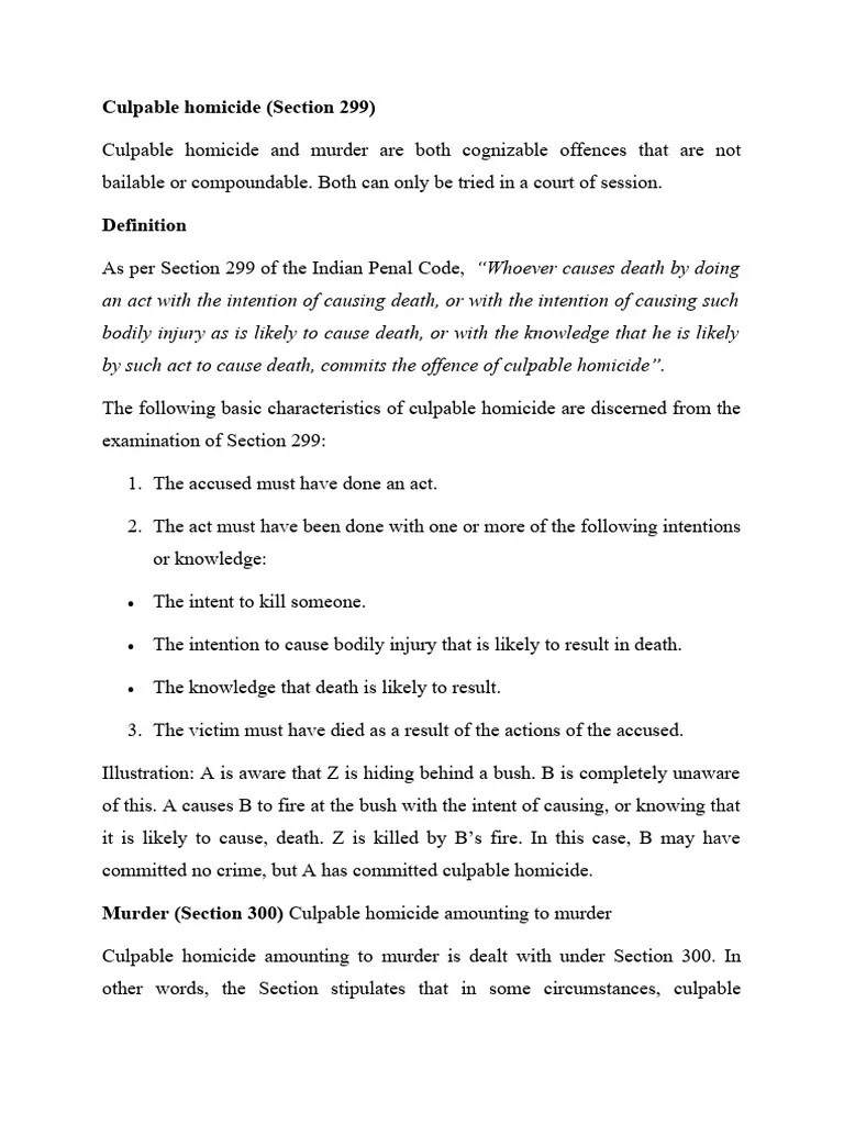 Culpable Homicide | PDF | Murder | Rape