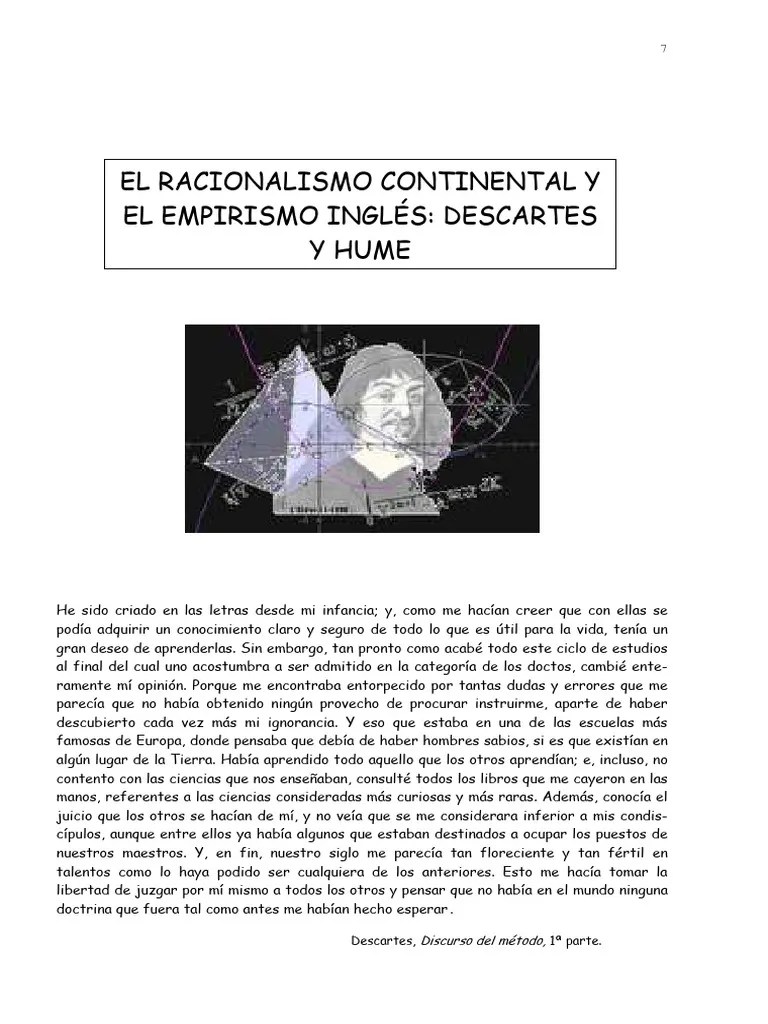 Racionalismo De Descartes | PDF | René Descartes | Racionalismo