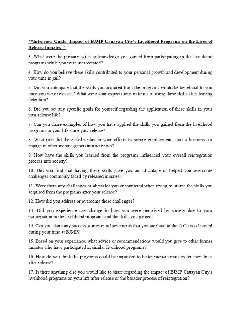 Interview Guide | PDF