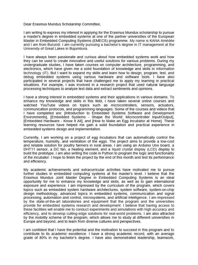 Motivation Letter | PDF